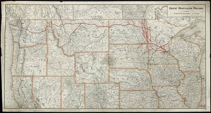 Great Northern map circa 1889