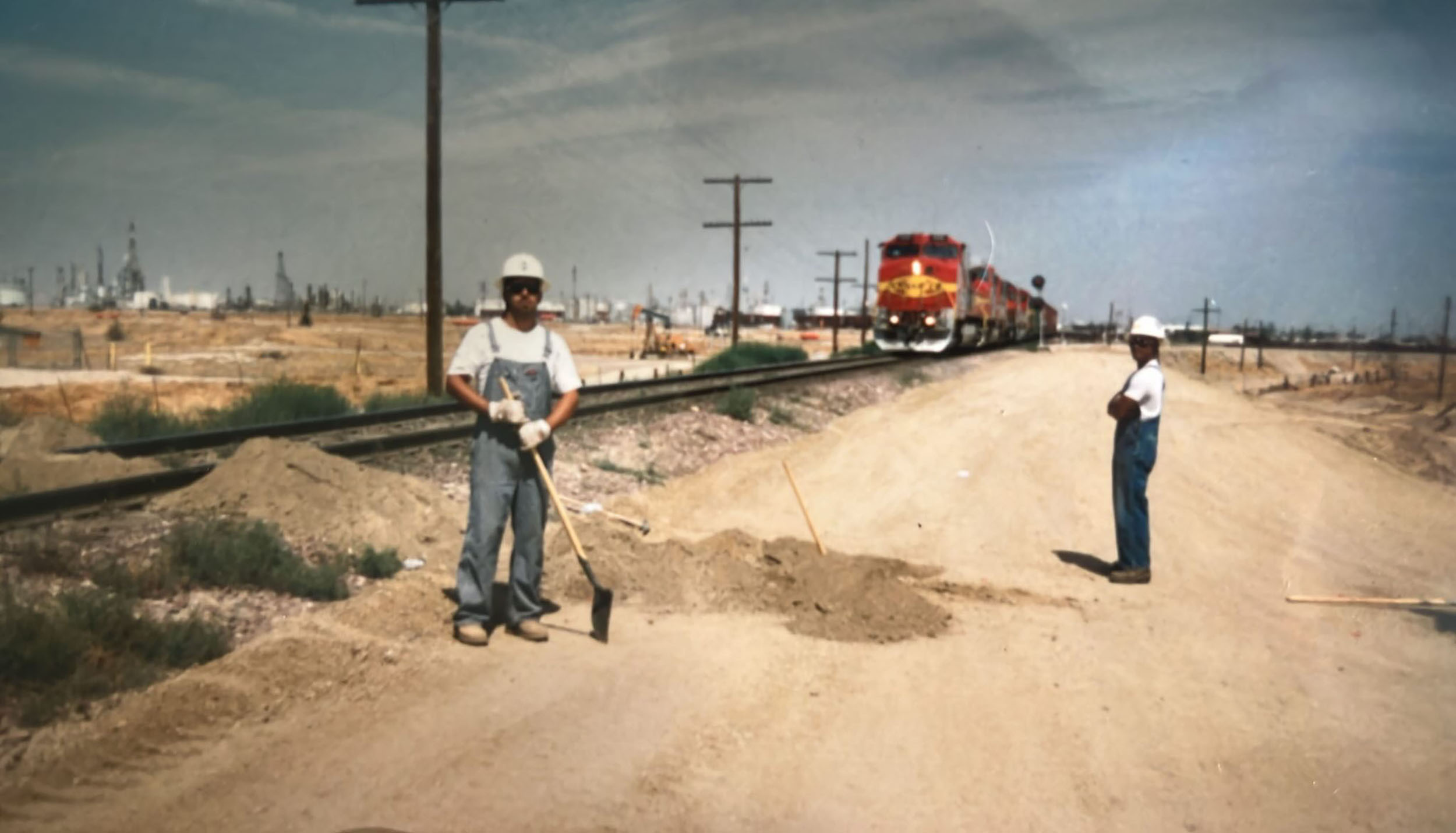 Gabriel Chavez (with shovel) early in his career 